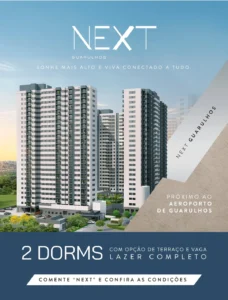 Lançamento Next Guarulhos da Cury com apartamentos de 2 dormitórios em Guarulhos, SP
